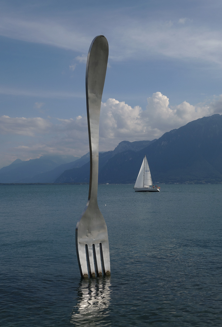 Vue des quais de Vevey