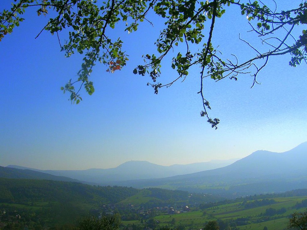 Vue du val-de-villé en Alsace à partir de l'église Saint-Gilles