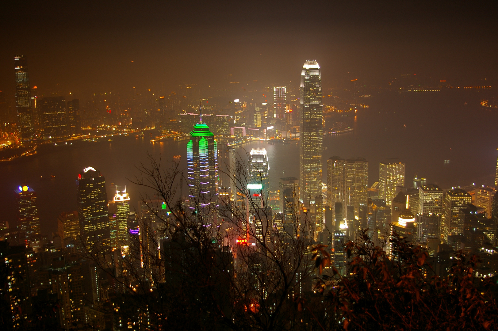 vue du victoria Peak sur la baie de Hong Kong