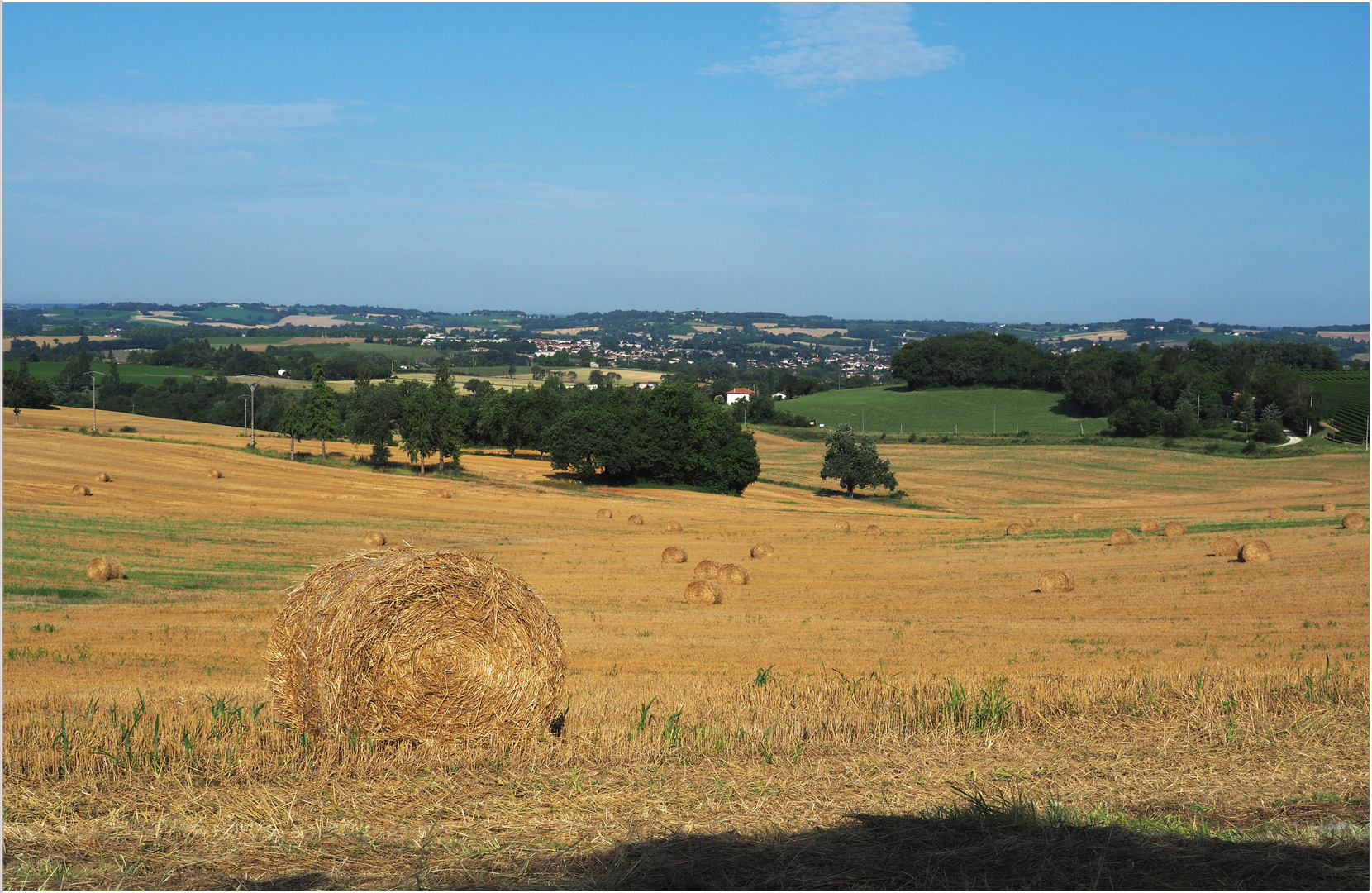 Vue estivale sur la vallée de la Baïse et Condom