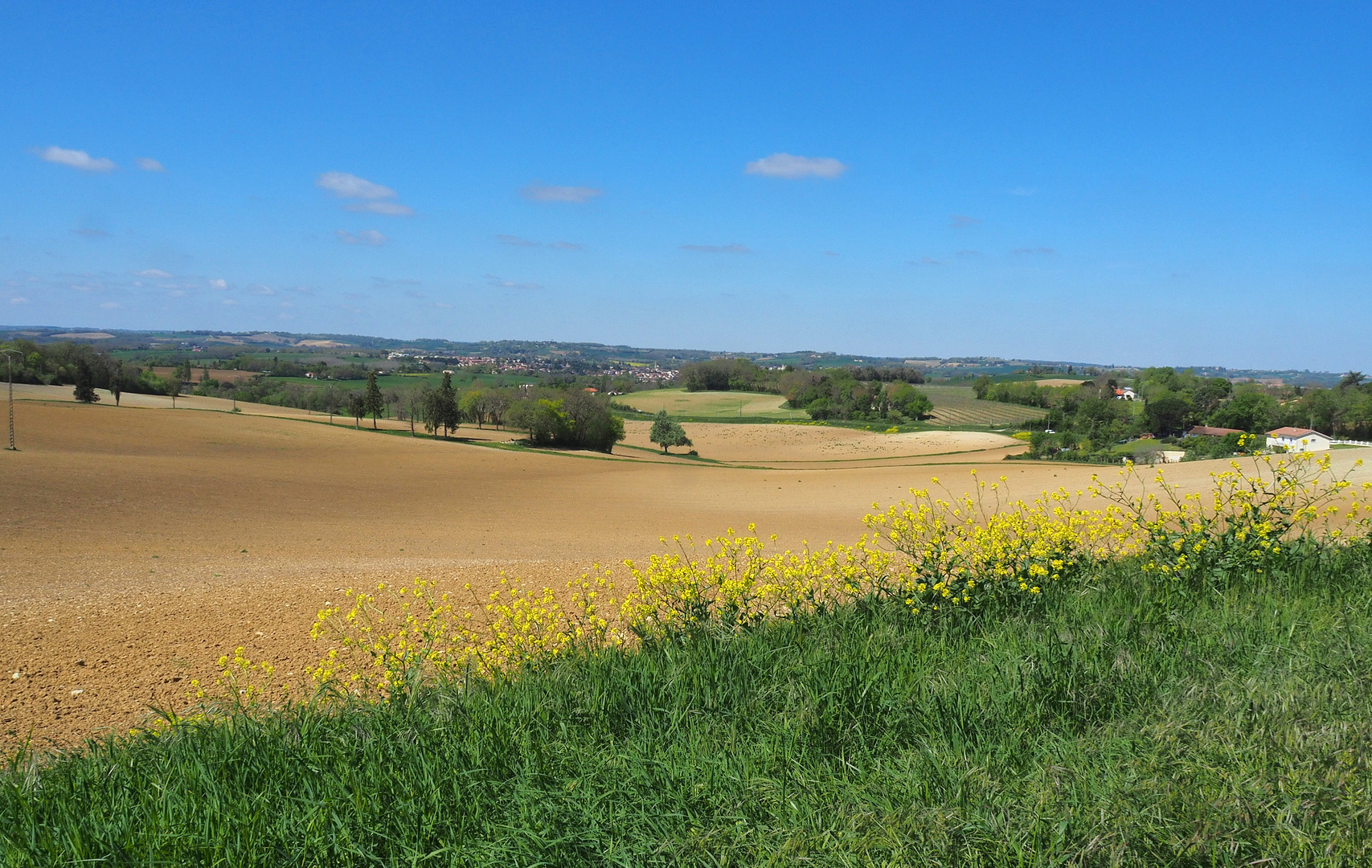 Vue printanière de la vallée de la Baïse