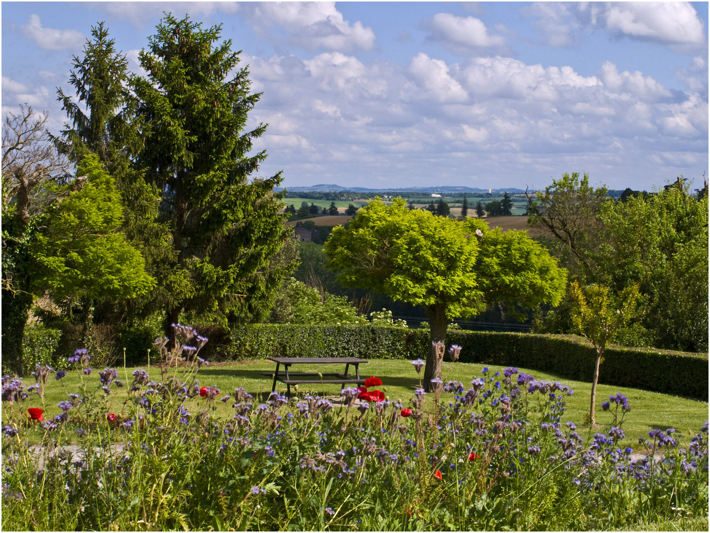 Vue sur la campagne gersoise à partir du village de Terraube