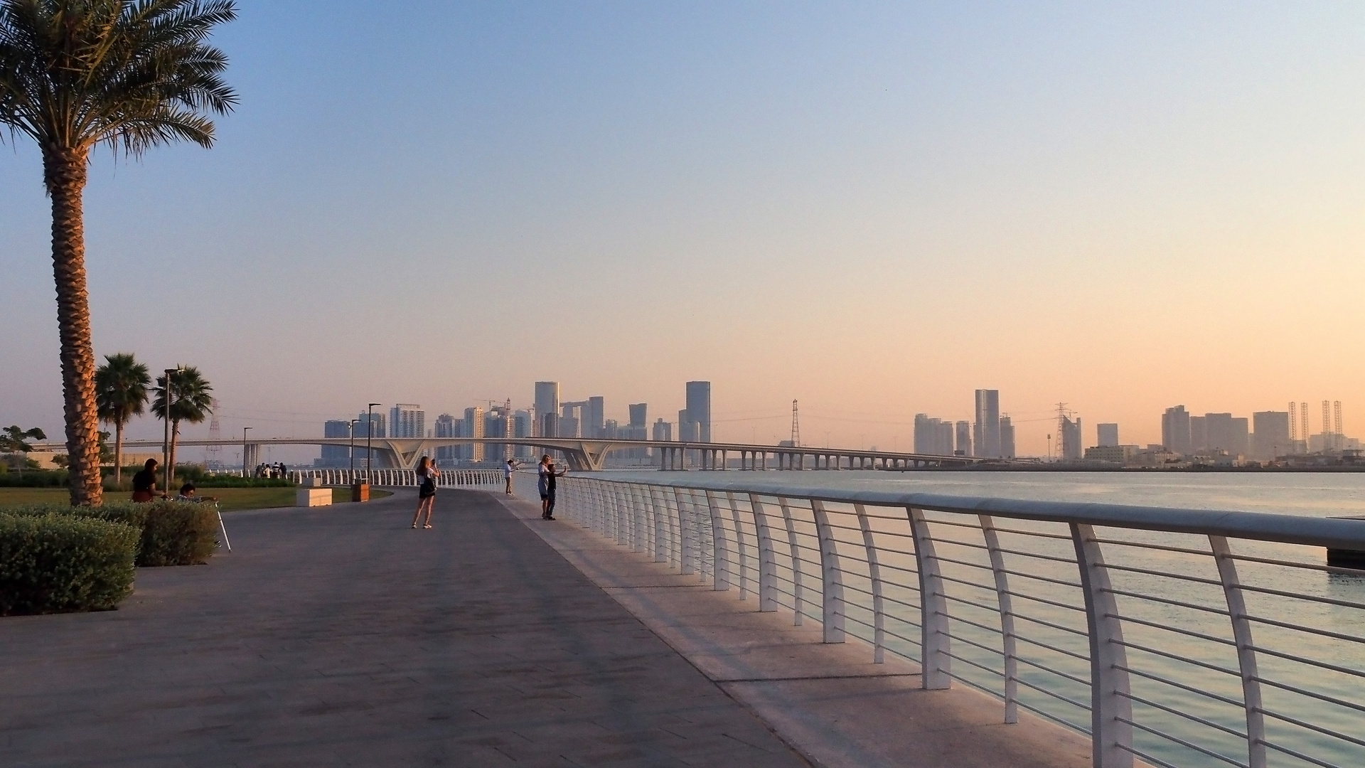 Vue sur le skyline d‘Abu Dhabi