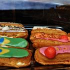 Vue sur les éclairs dans une petite pâtisserie dans l'Hérault