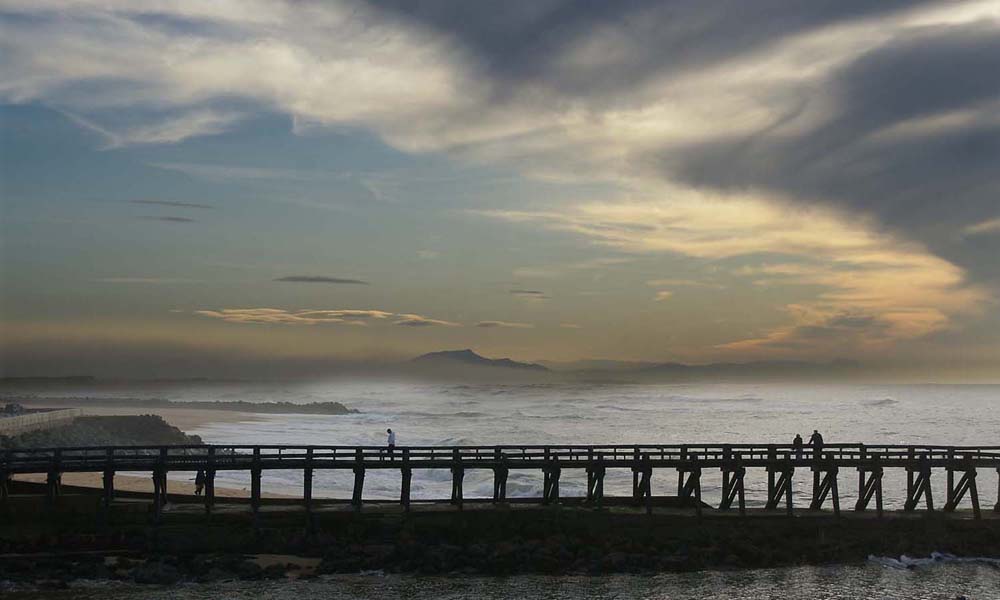 Vue sur l'estacade de Capbreton