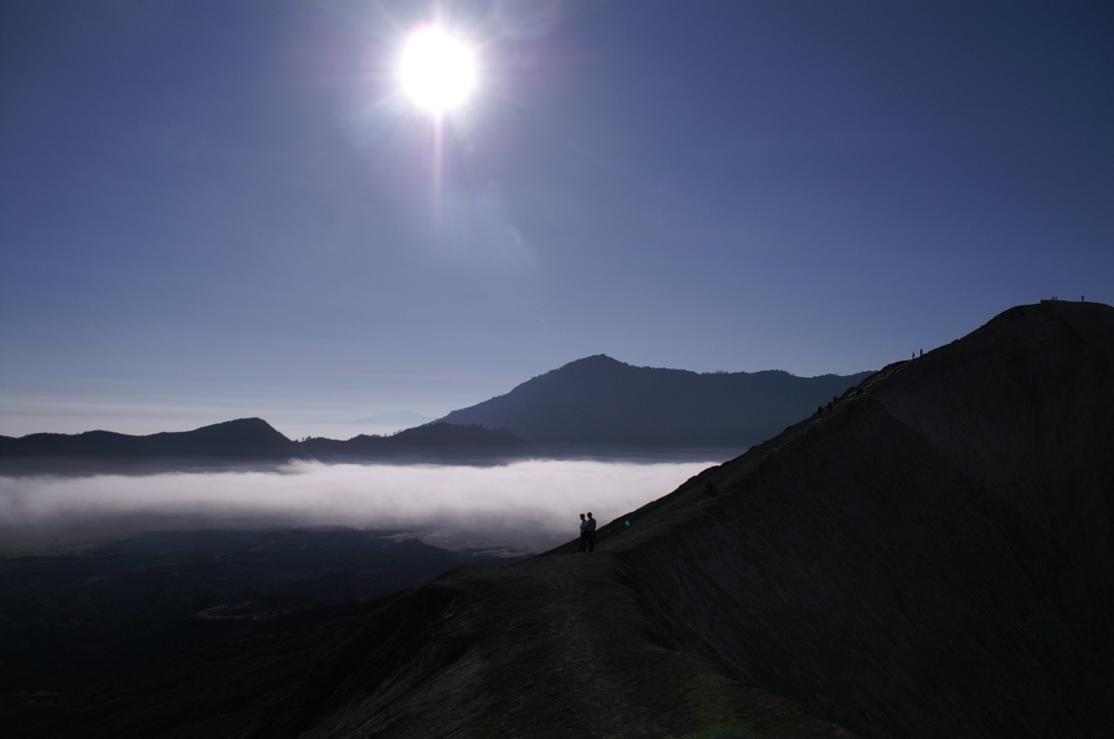 Vulkan Grat in der Nähe vom Bromo in Java