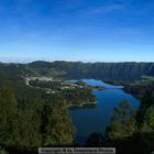 Vulkan Sete Cidades mit dem Kraterseen Lagoa Azul und Verde, Insel São Miguel, Azoren Archipel