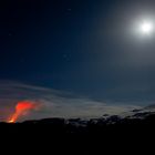 Vulkan und Mond über dem Fimmvörðuháls