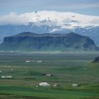 Vulkane Island; Mýrdalsjökull von Dyrhólaey gesehen