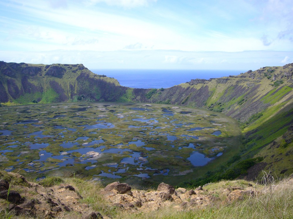 Vulkankrater Rano Kau auf RapaNui / Osterinsel