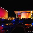 VW Autostadt bei Nacht