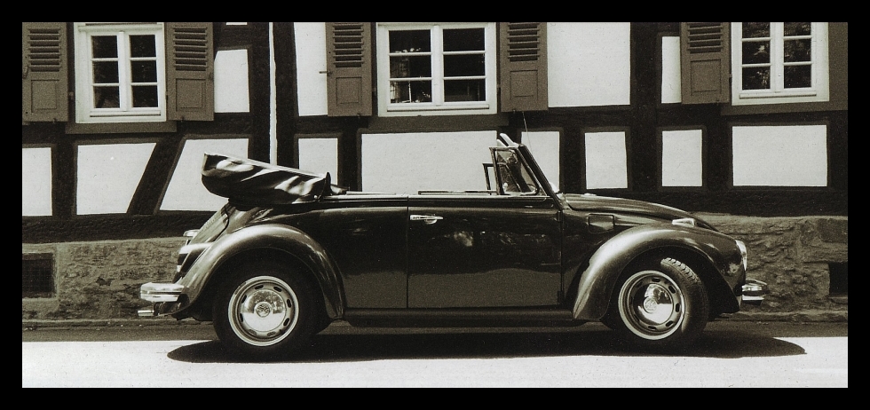 VW beetle in black&white