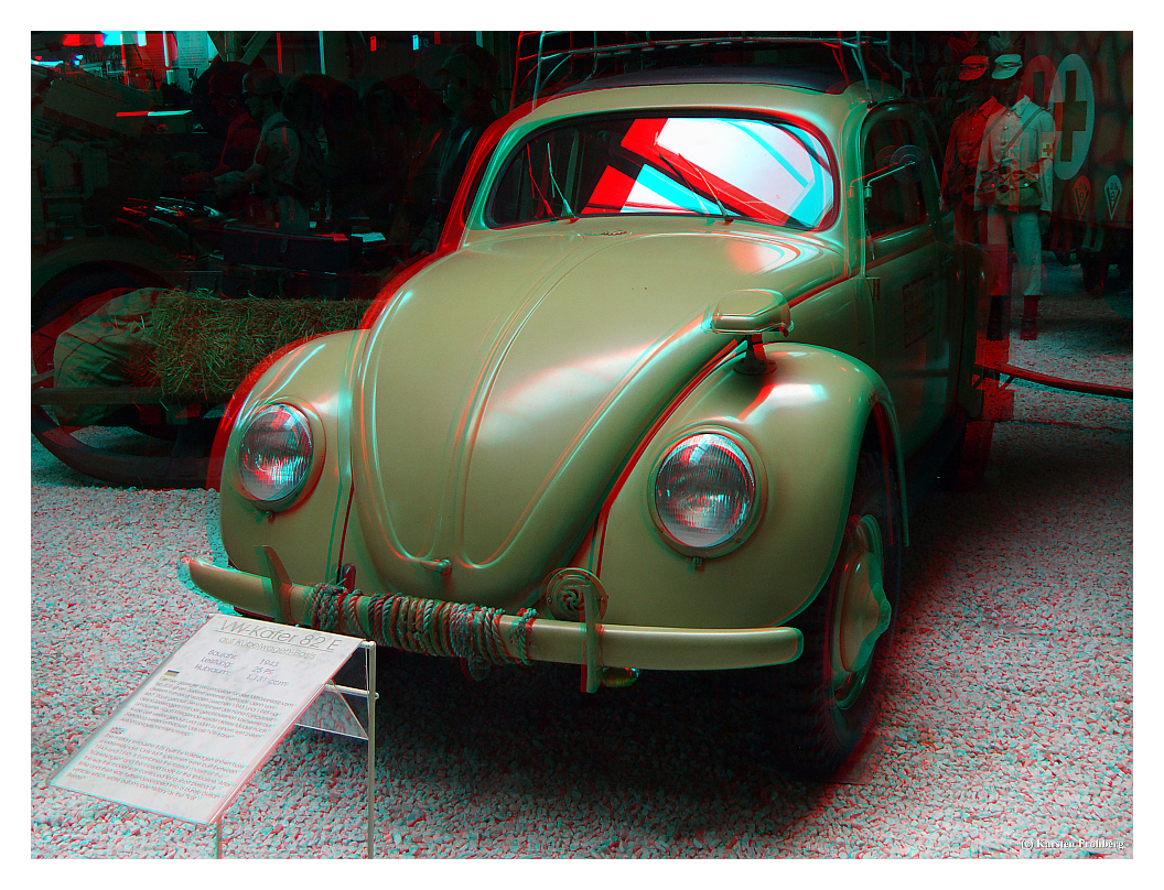 VW-Käfer 82 E in 3D (Rot/Cyan)