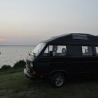 VW T3 Dehler 2+2 im Sonnenuntergang