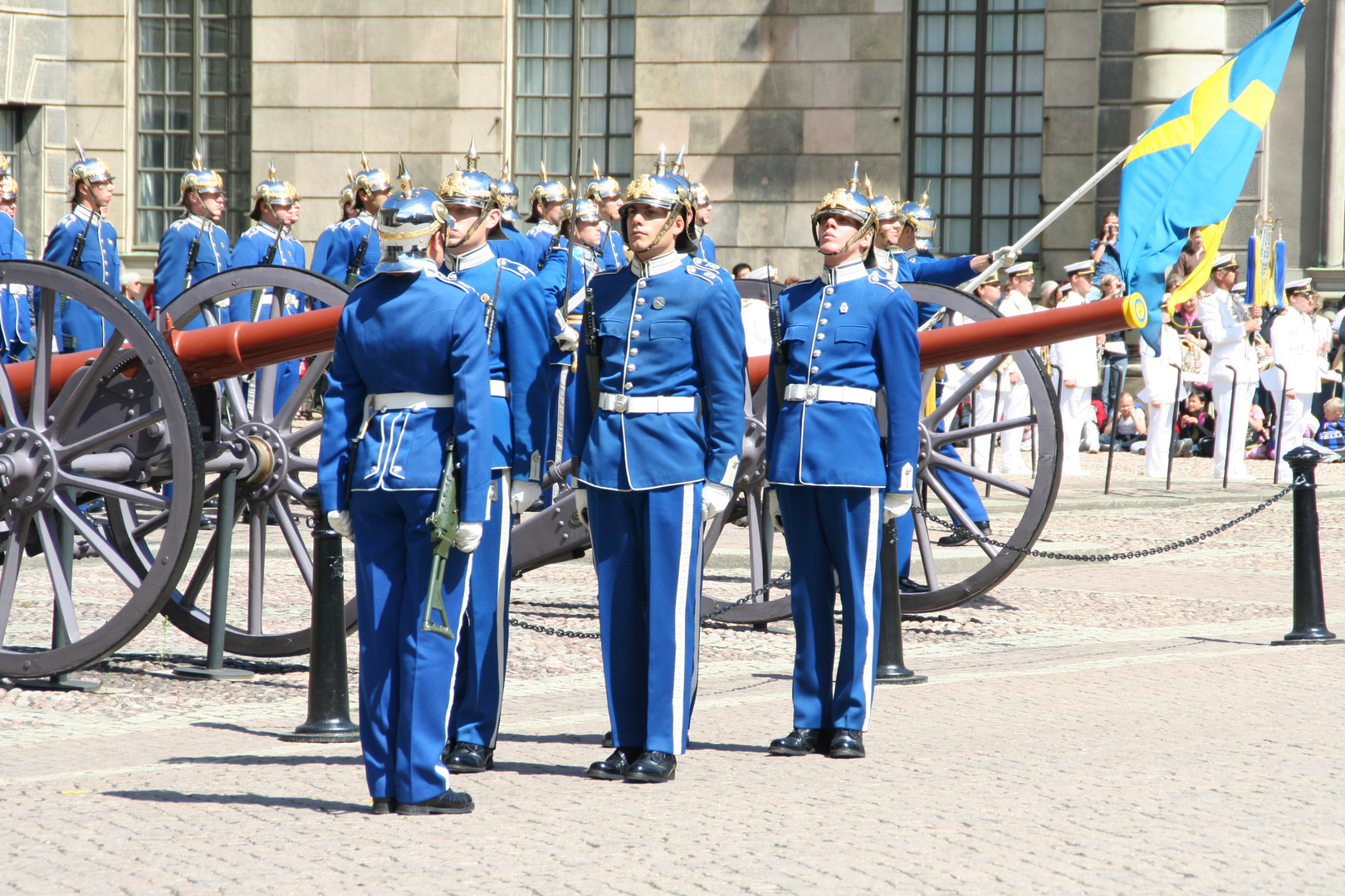 Wachablösung vor dem Königsschloss in Stockholm