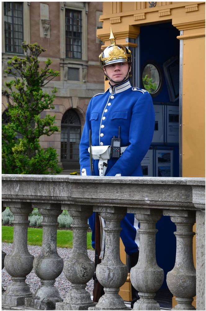 Wachposten vor dem Stadtschloß in Stockholm. Hier residiert der schwedische König