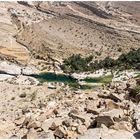 Wadi Bani Khalid (Oman), Blick vom Hadschar-Gebirge herab