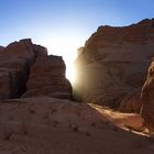 Wadi Rum: sunset among rocks