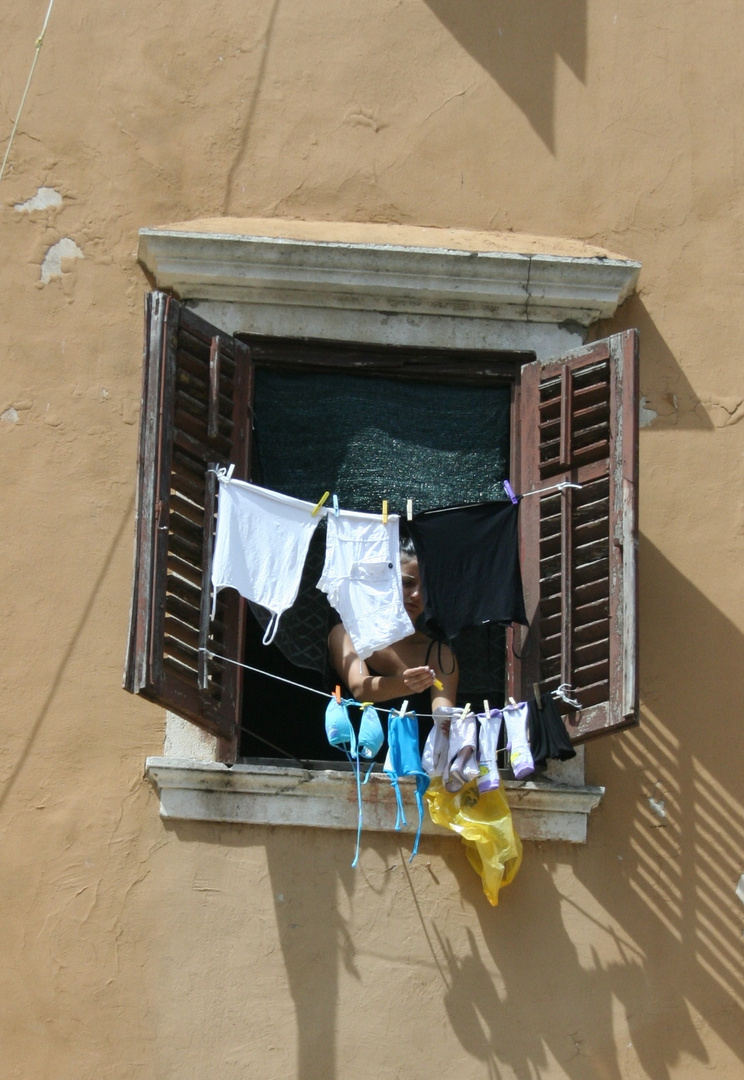 Wäsche an der Leine in Zadar 2006