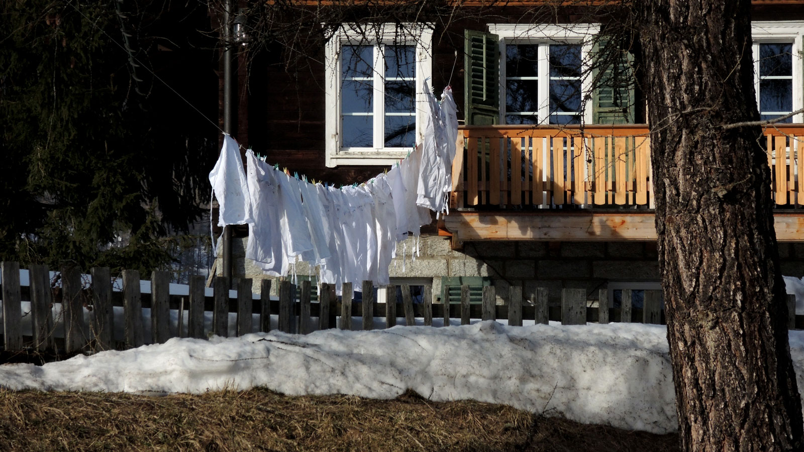 Wäsche trocknen im Winter