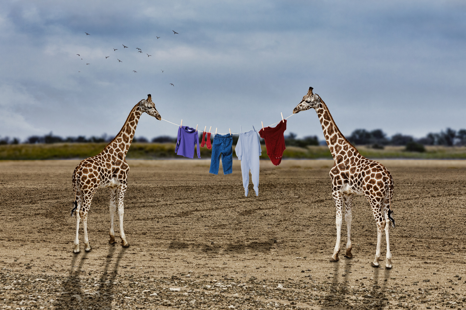 Wäsche trocknen in Afrika