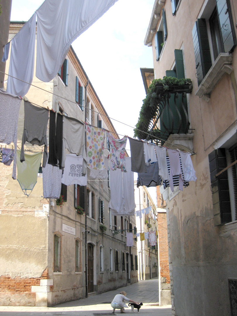 Wäscheleinen in Venedig Castello