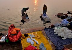 Wäscherei in Varanasi