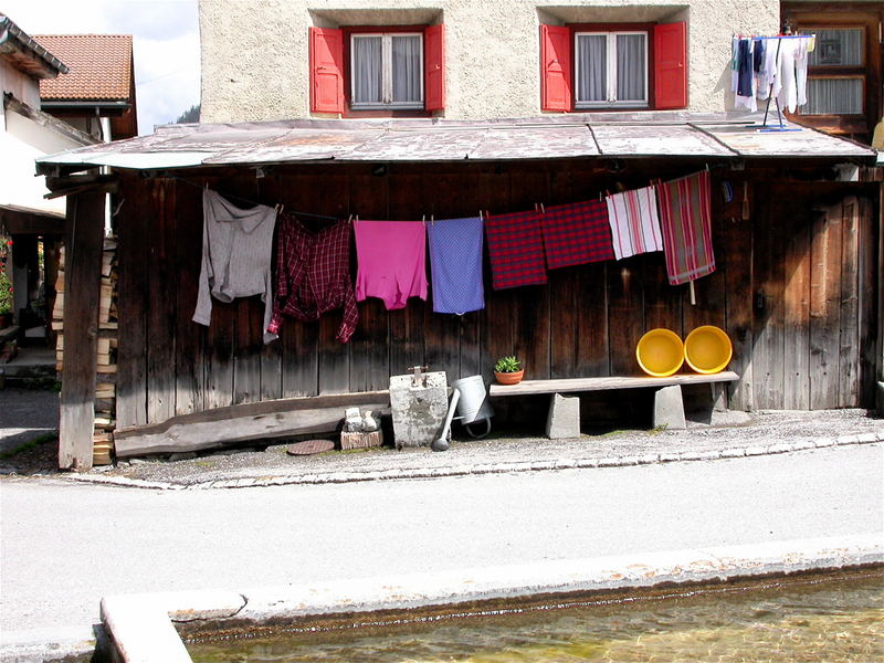 Wäschetag im Graubünden