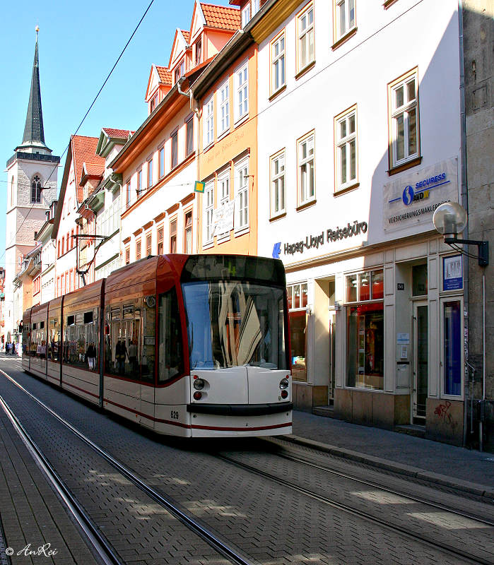 ... Wagen 629 in der Altstadt von Erfurt...