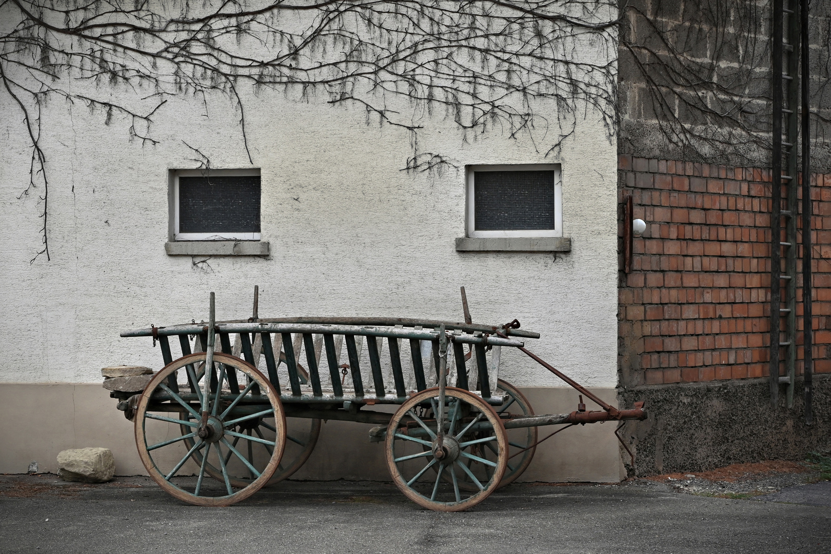 Wagen mit Leiter / Leiter ohne Wagen