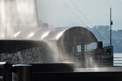 Wagenbachbrunnen beim KKL Luzern zu früher Morgenstunde