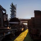 Waggons in der Abendsonne