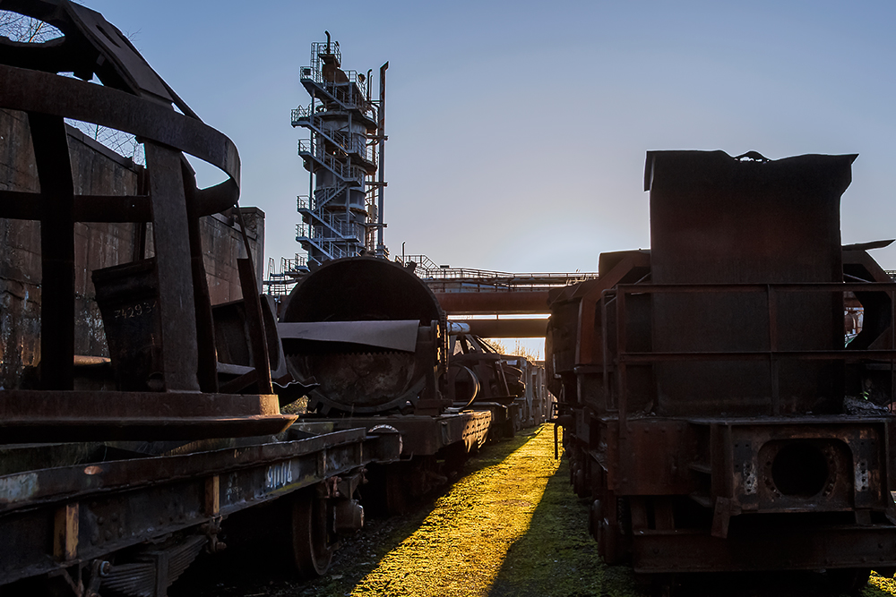 Waggons in der Abendsonne