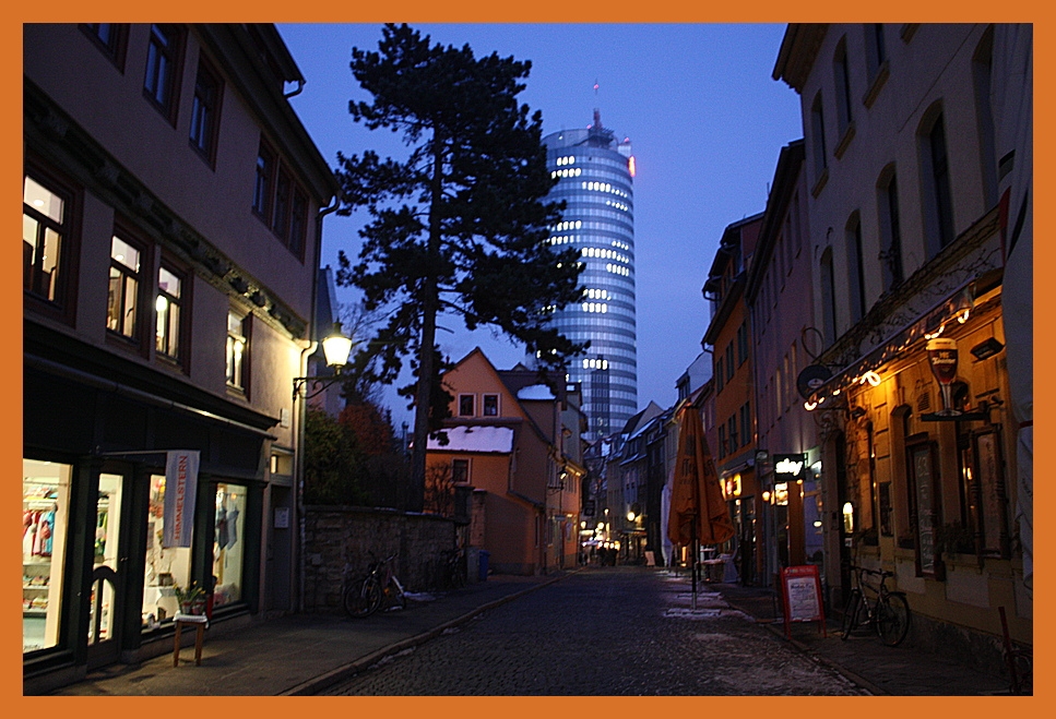 Wagnergasse in Jena am Abend