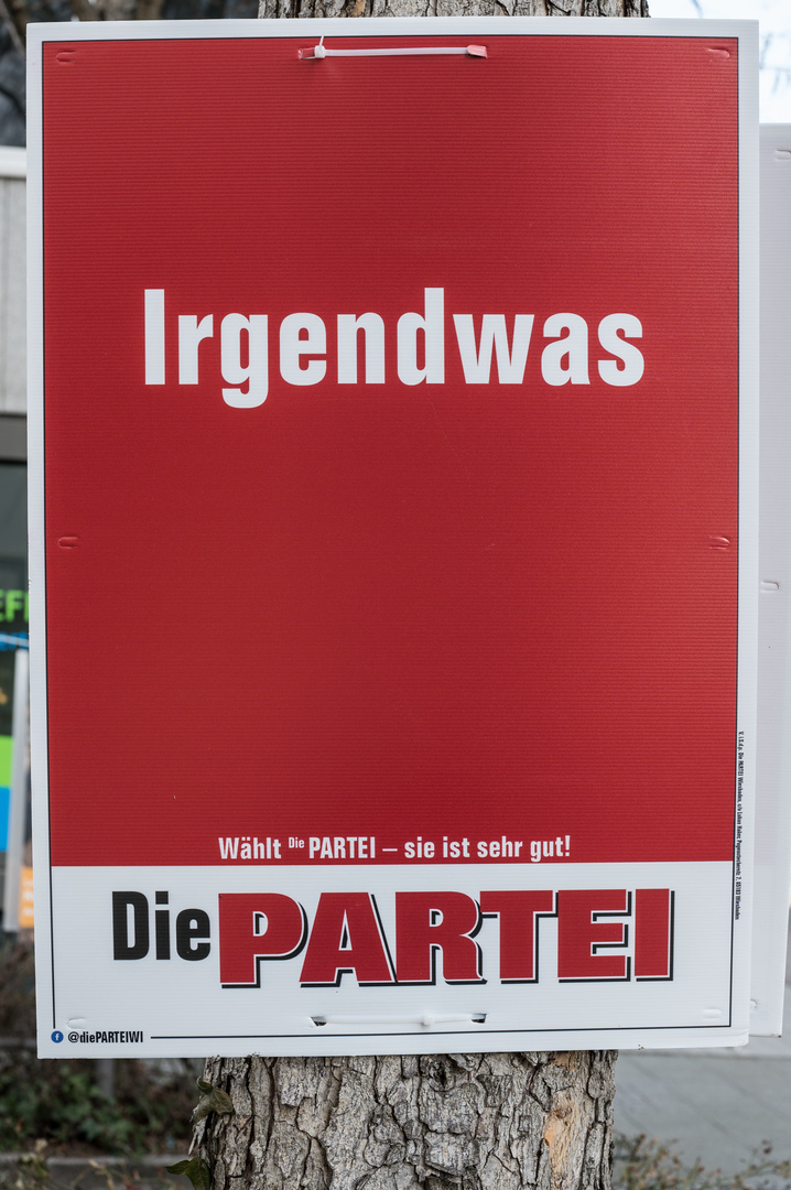 Wahlplakat in Wiesbaden