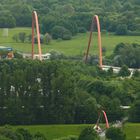 Wahrzeichen des Nordsternparks: Die Doppelbogenbrücke über den Rhein-Herne-Kanal