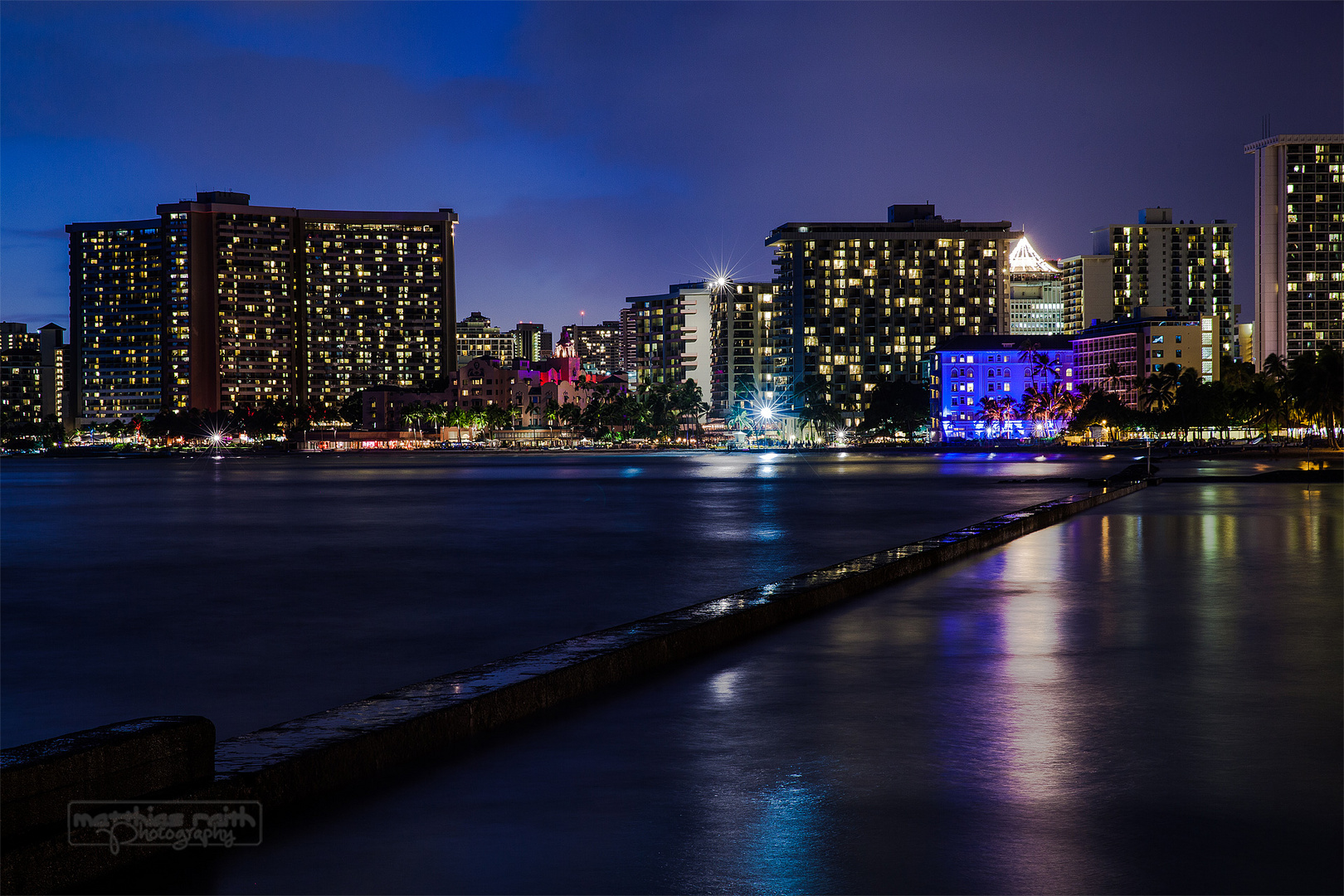 Waikiki Beach Hotels @night