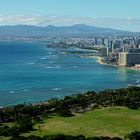 Waikiki Beach view from Diamond Head mountain.. Oahu Island, Hawai'i..