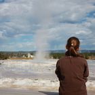 waiting for the geyser