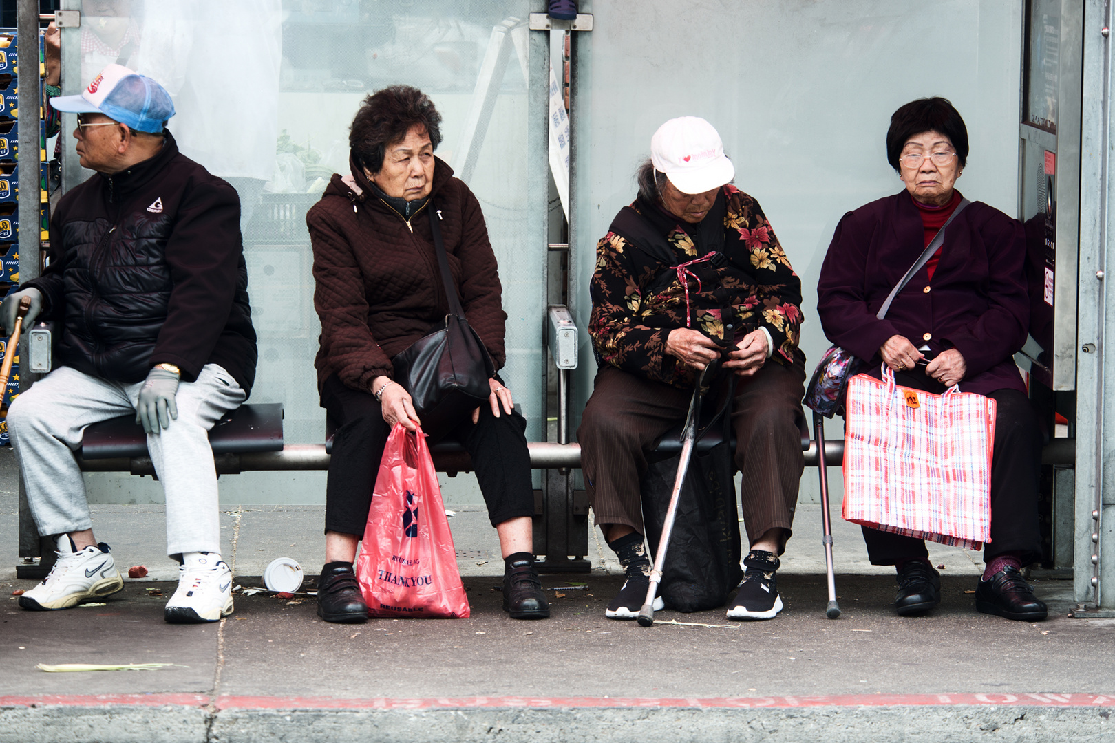 waiting for the next bus