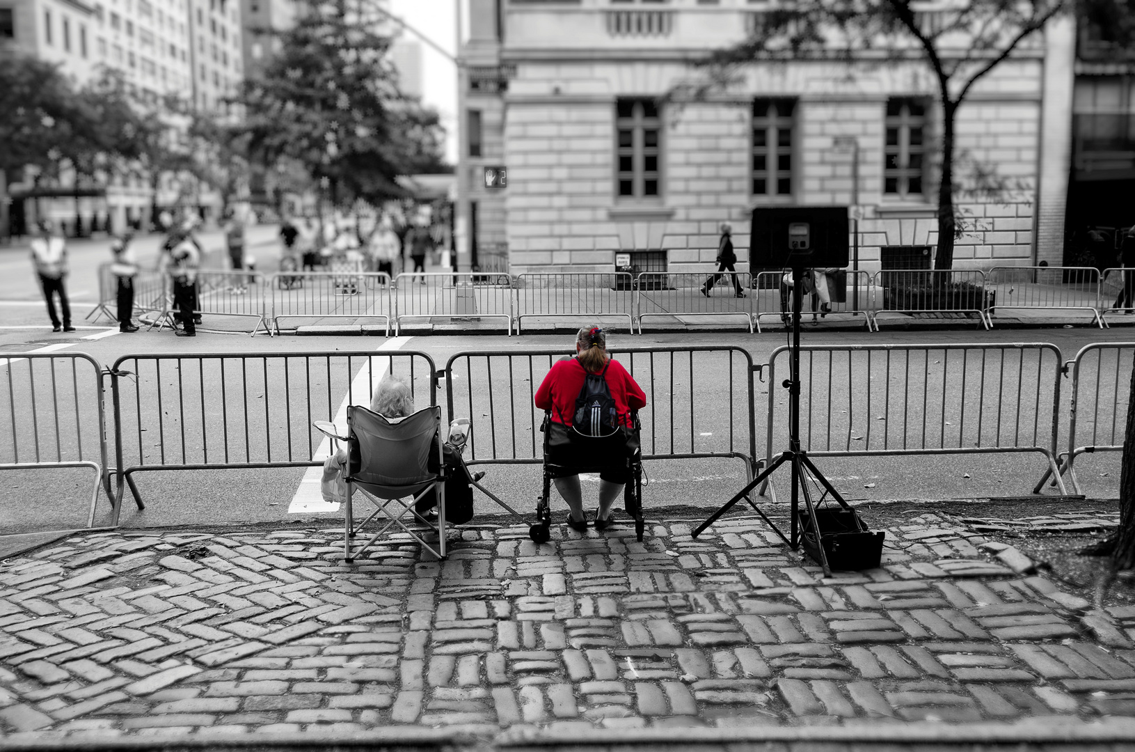 ... waiting for the Steuben Parade ...