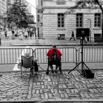 ... waiting for the Steuben Parade ...