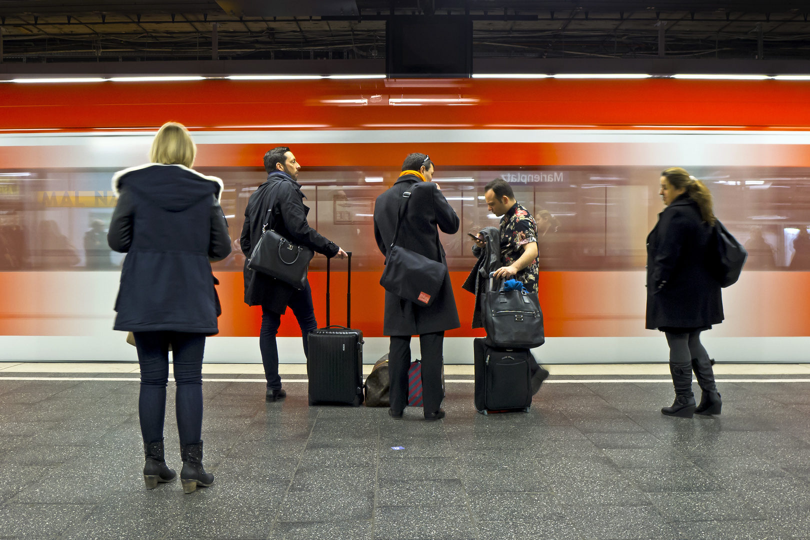 waiting for the train