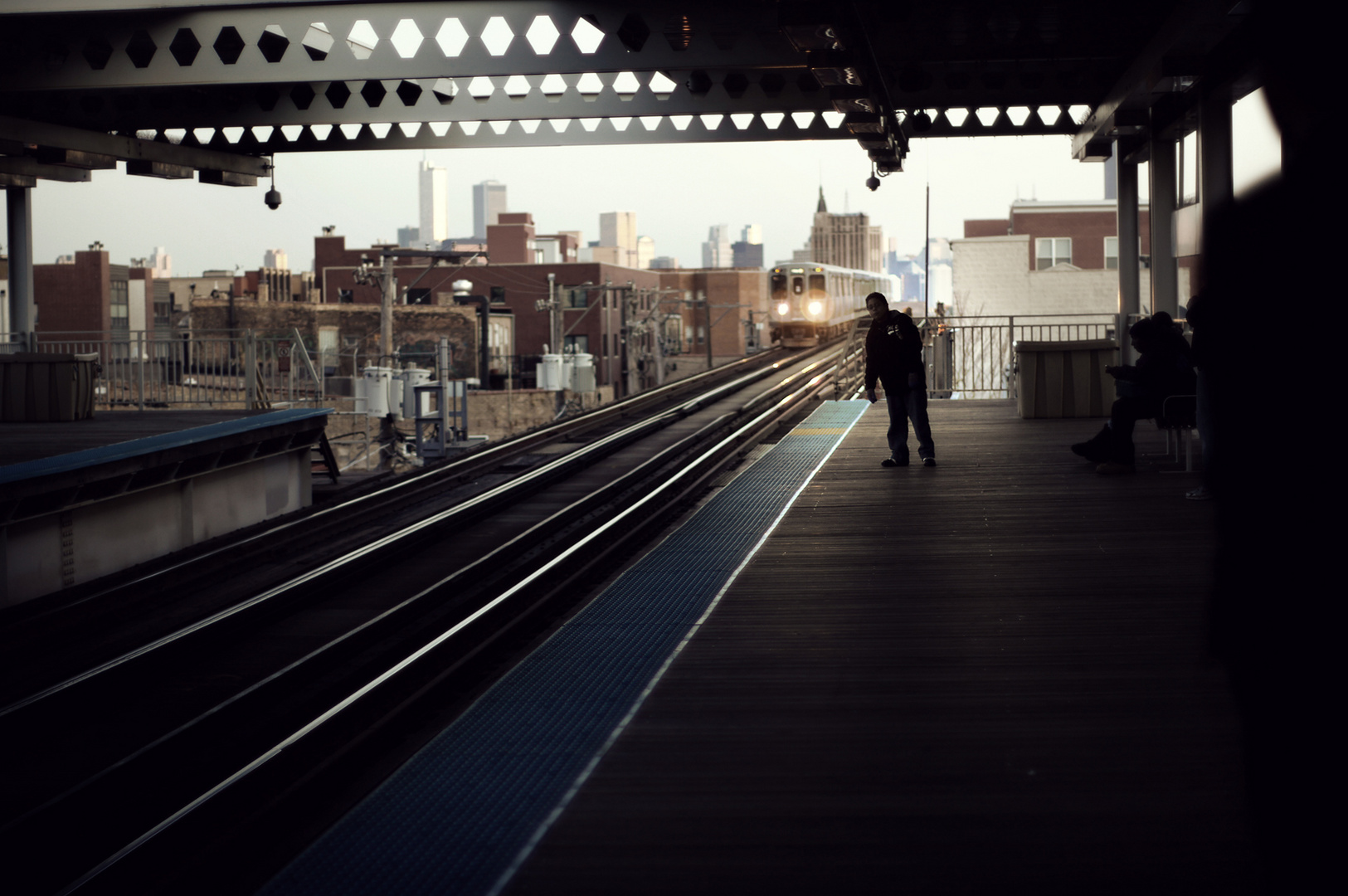 Waiting for the train.