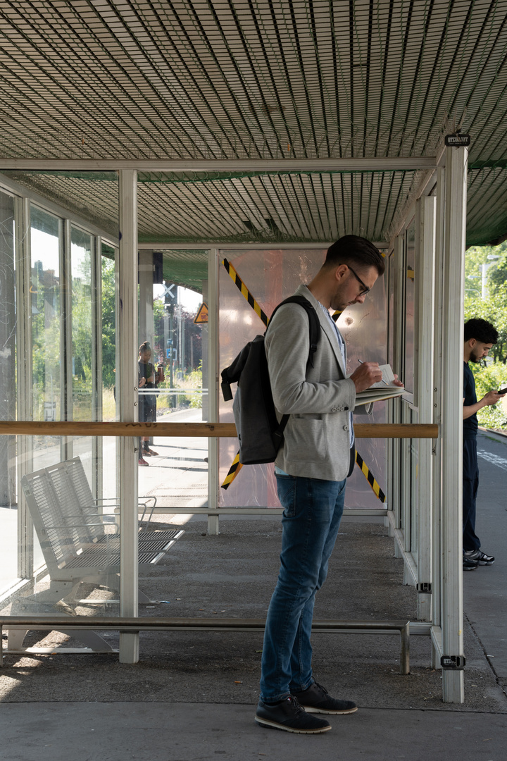 Waiting for the train