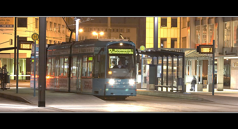 waiting for the tram...