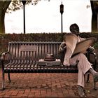 "Waiting" Sculpture by J.Seward Johnson jr. (Photographed in Harrisburg - Pennsylvania )