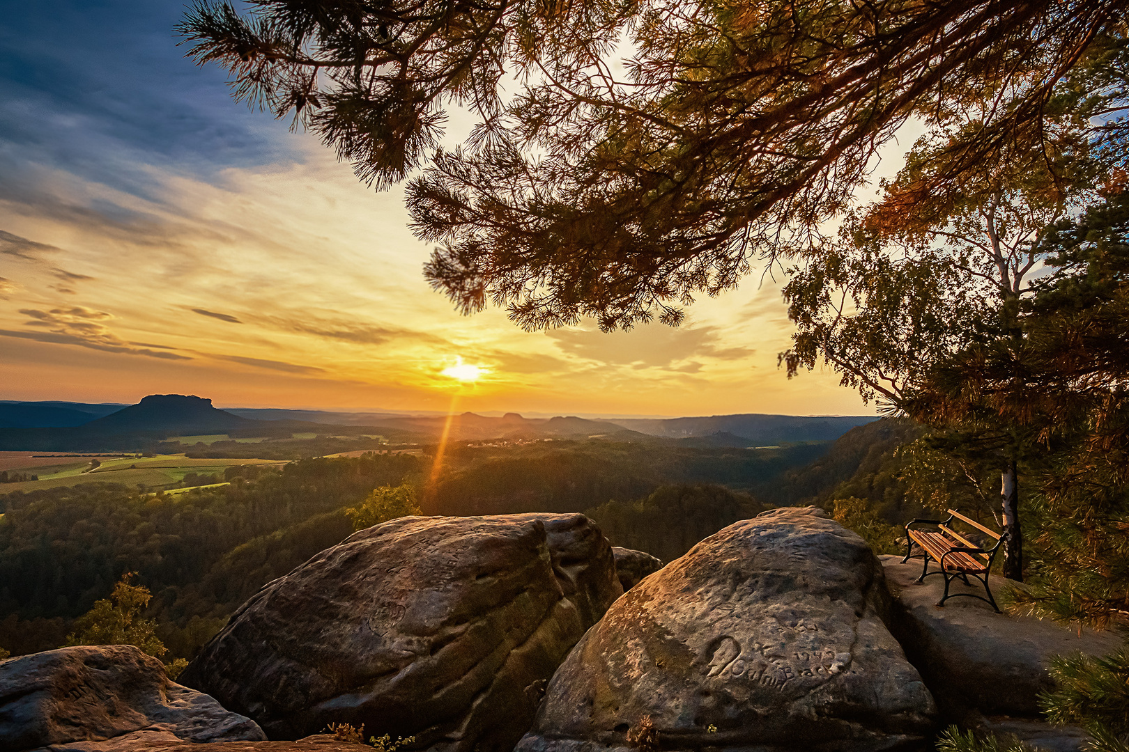 Waitzdorfer Aussicht mit Blick auf den Lilienstein