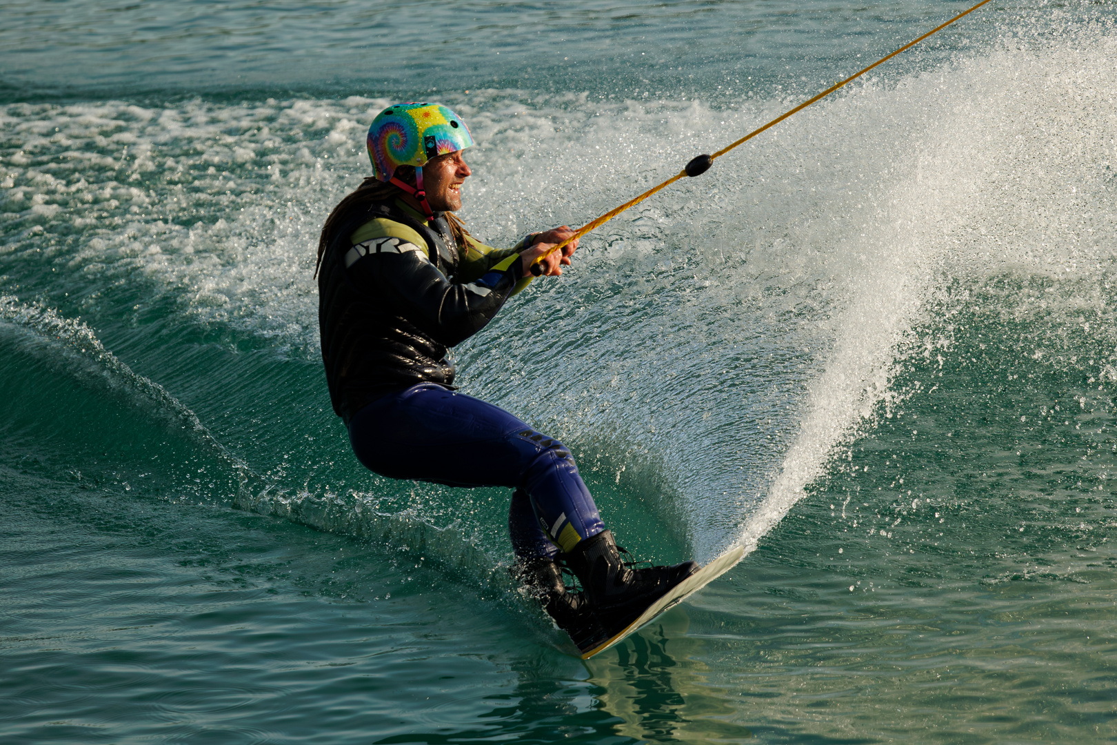 Wakeboarder Christian in Aktion