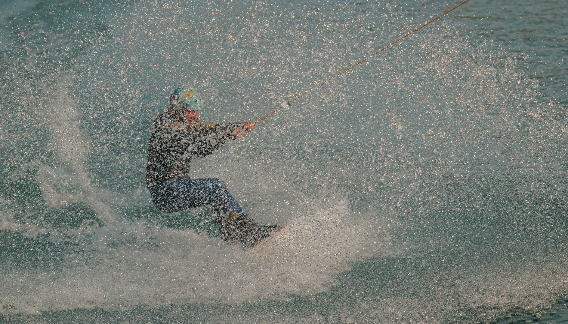 Wakeboarder Christian in Aktion